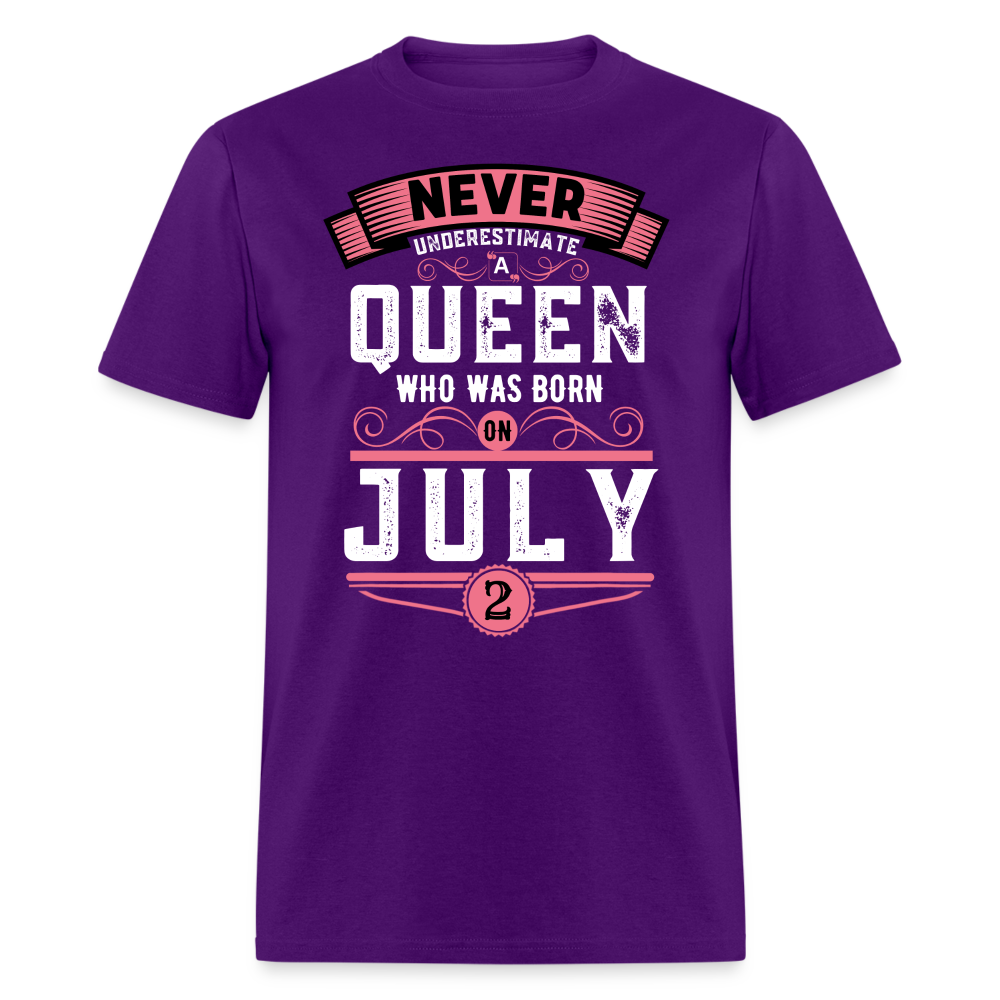 2ND JULY NEVER UNDERESTIMATE SHIRT - purple