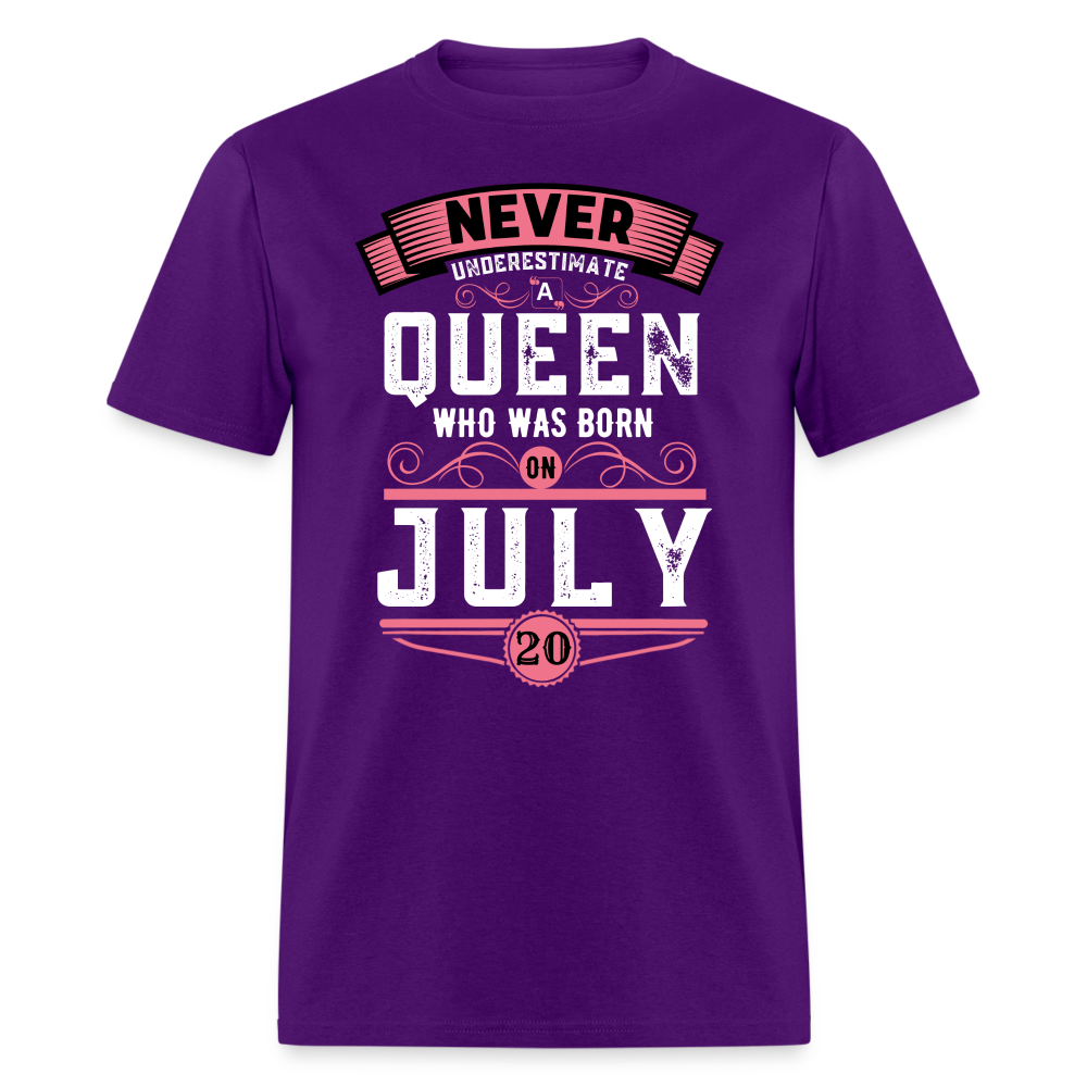 20TH JULY NEVER UNDERESTIMATE SHIRT - purple