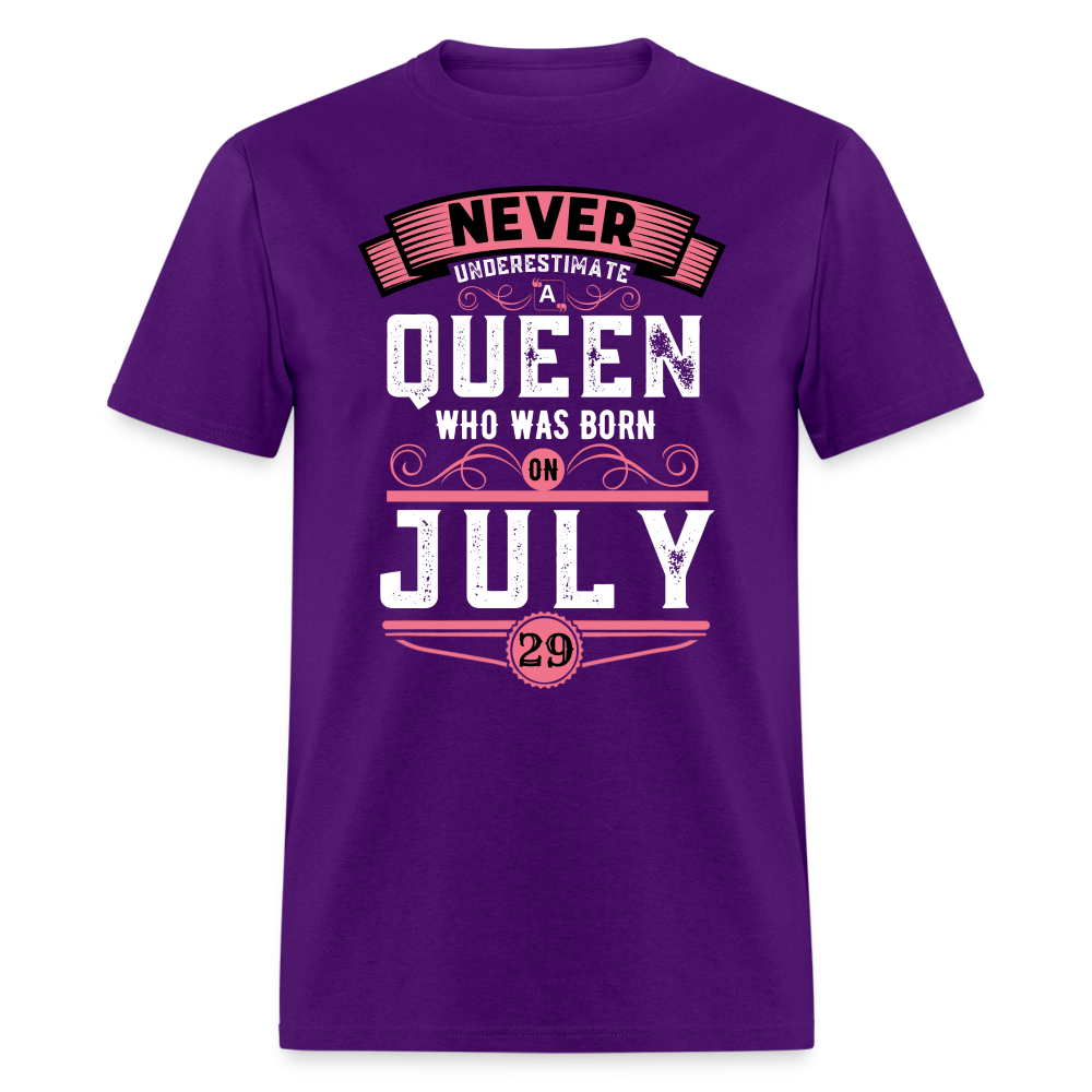 29TH JULY NEVER UNDERESTIMATE SHIRT - purple