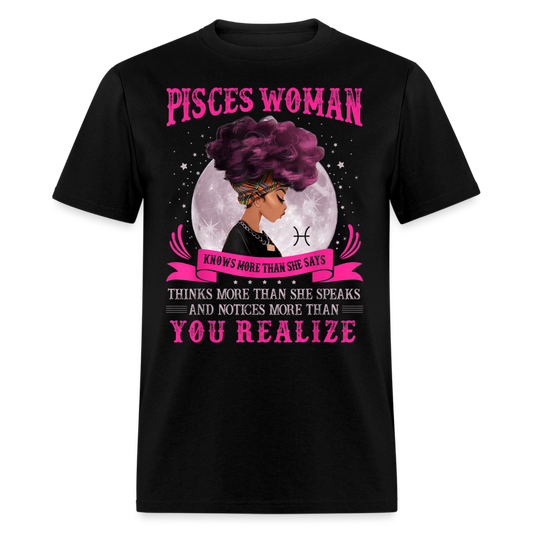 PISCES WOMAN KNOWS MORE SHIRT - black