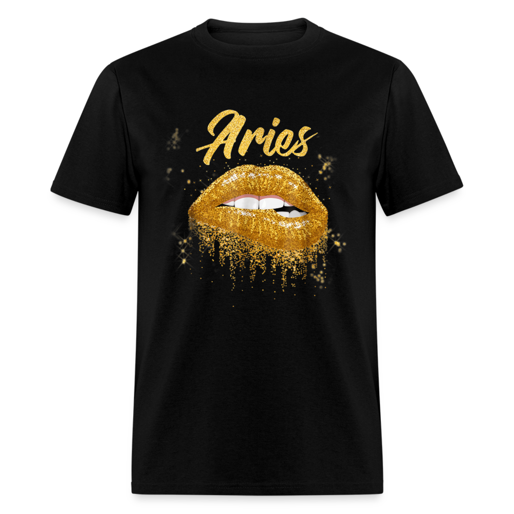 ARIES GOLD LIPS SHIRT - black