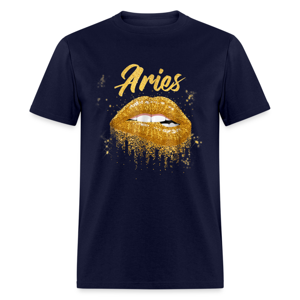 ARIES GOLD LIPS SHIRT - navy