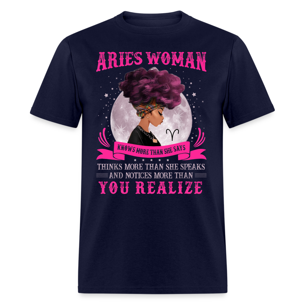 ARIES WOMAN KNOWS MORE SHIRT - navy