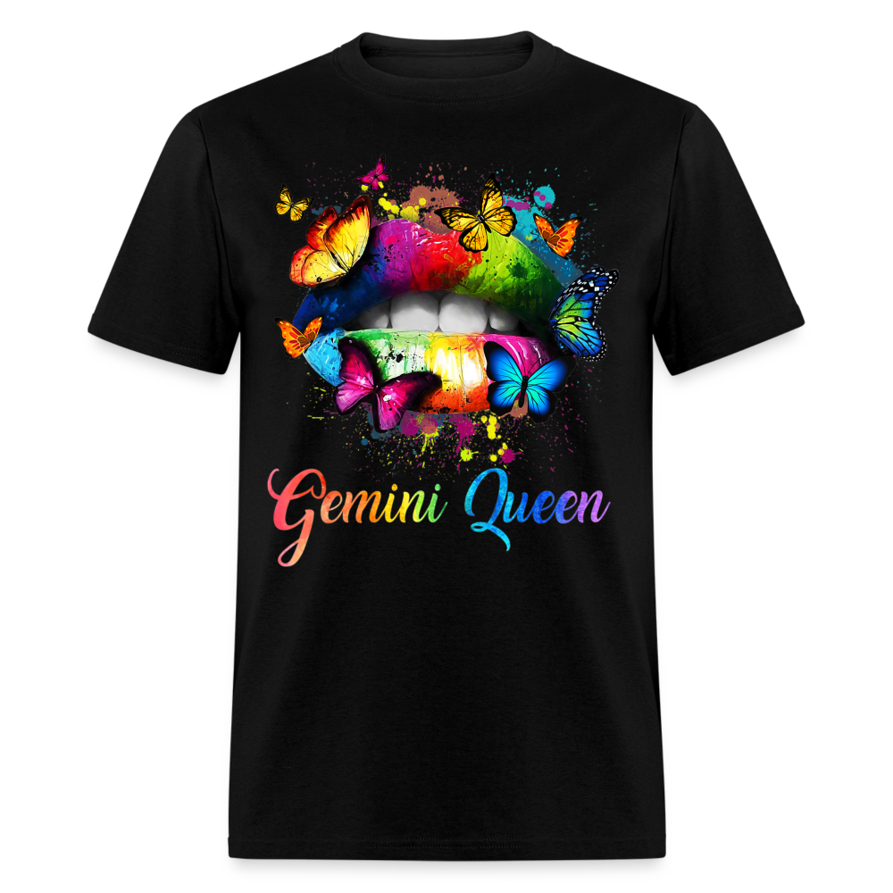 GEMINI BUTTERFLY LIPS SHIRT - black