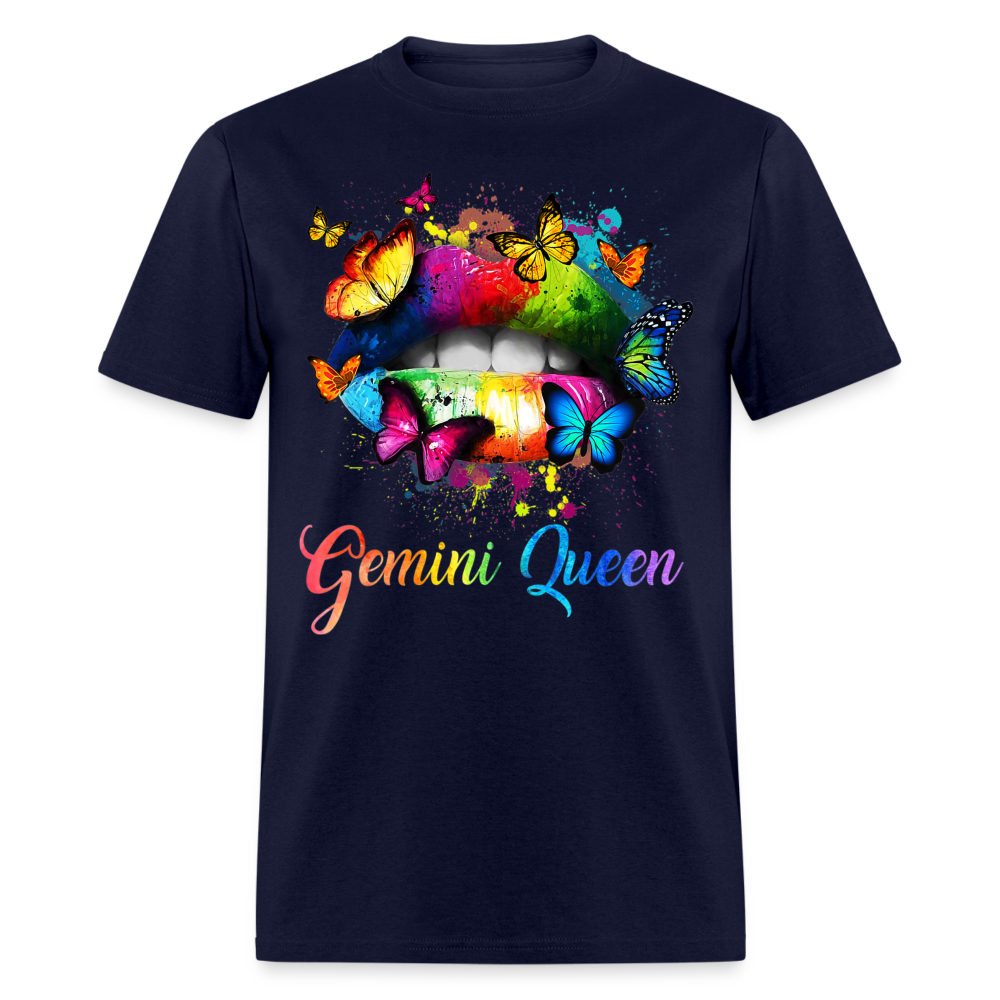 GEMINI BUTTERFLY LIPS SHIRT - navy