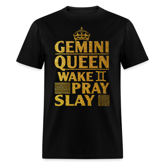 GEMINI QUEEN GOLD SLAY SHIRT - black