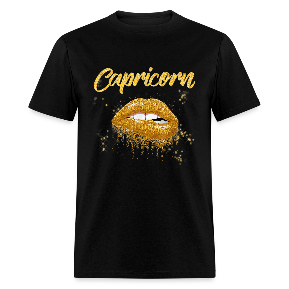 CAPRICORN GOLD LIPS SHIRT - black