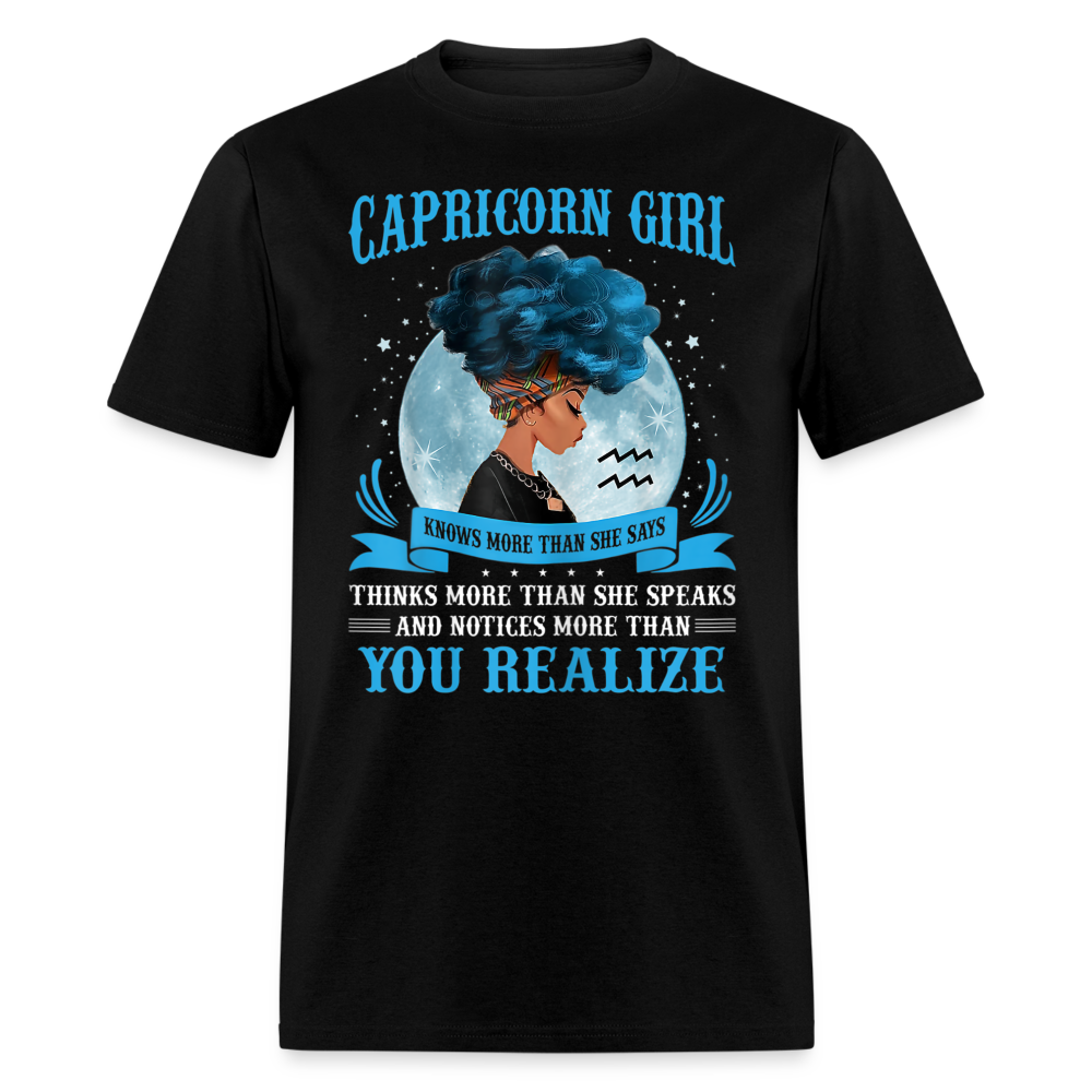 CAPRICORN GIRL KNOWS BLUE SHIRT - black