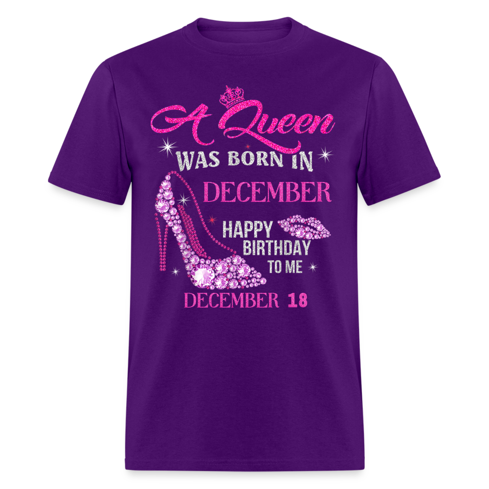 18TH DECEMBER QUEEN UNISEX SHIRT - purple