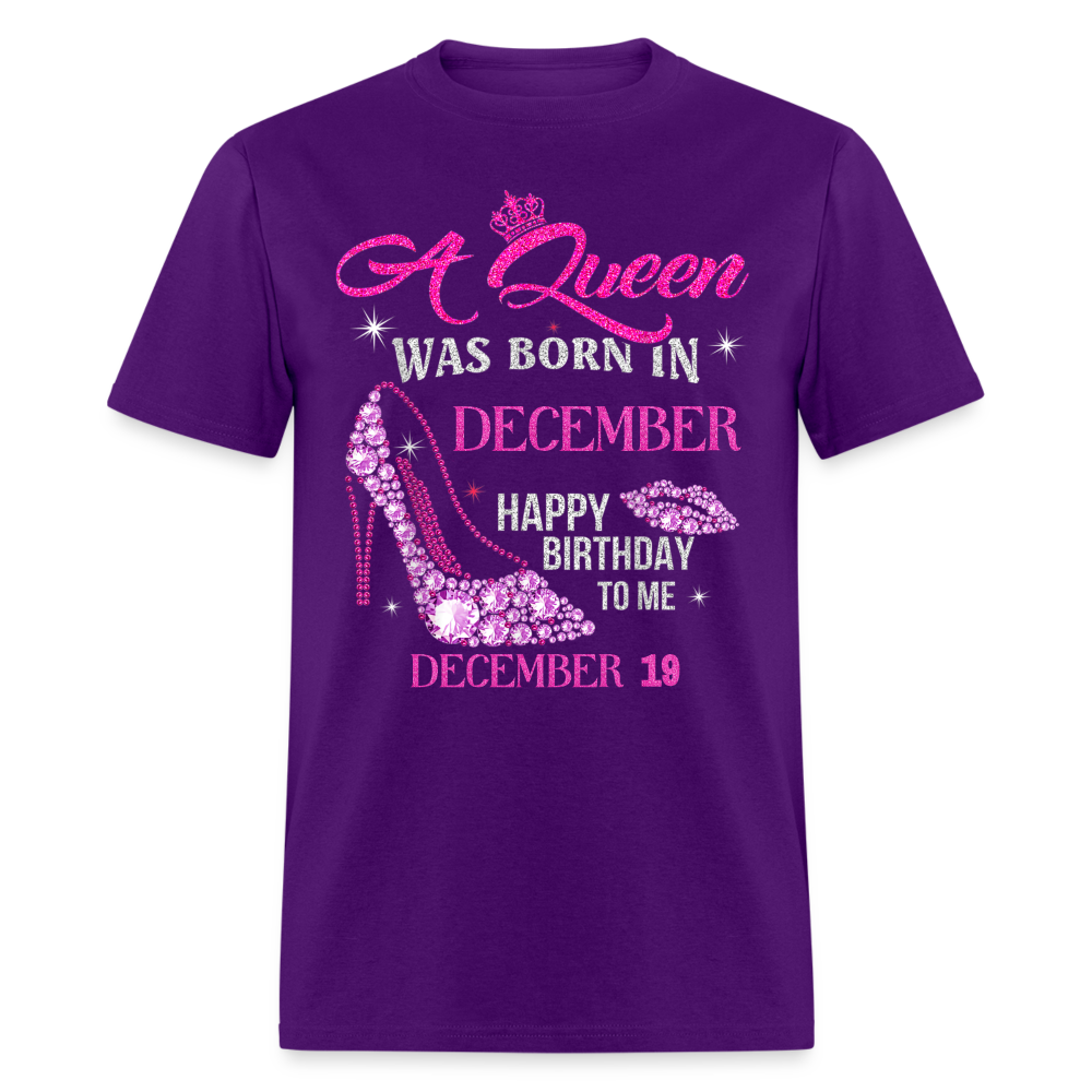 19TH DECEMBER QUEEN UNISEX SHIRT - purple