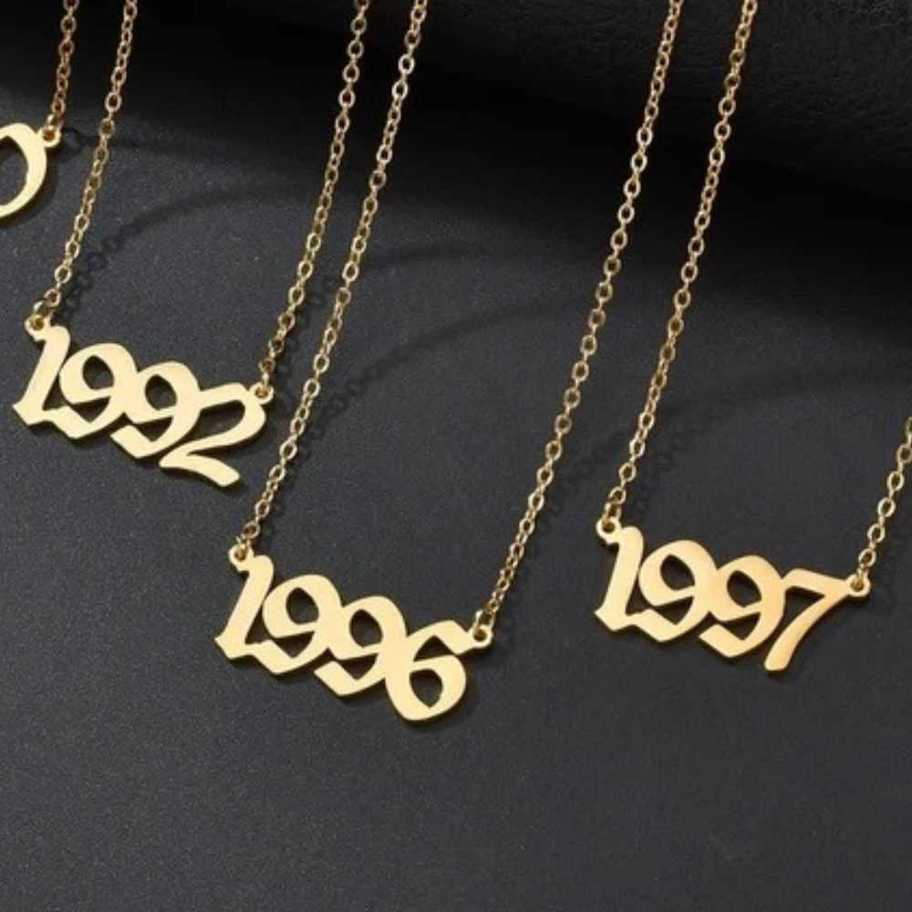 NAME/BIRTH YEAR NECKLACE