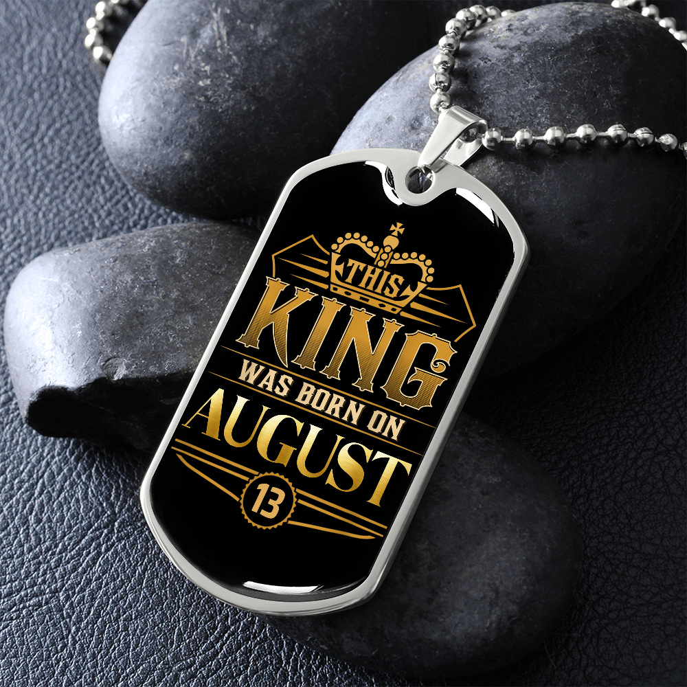 AUGUST 13TH TAG NECKLACE