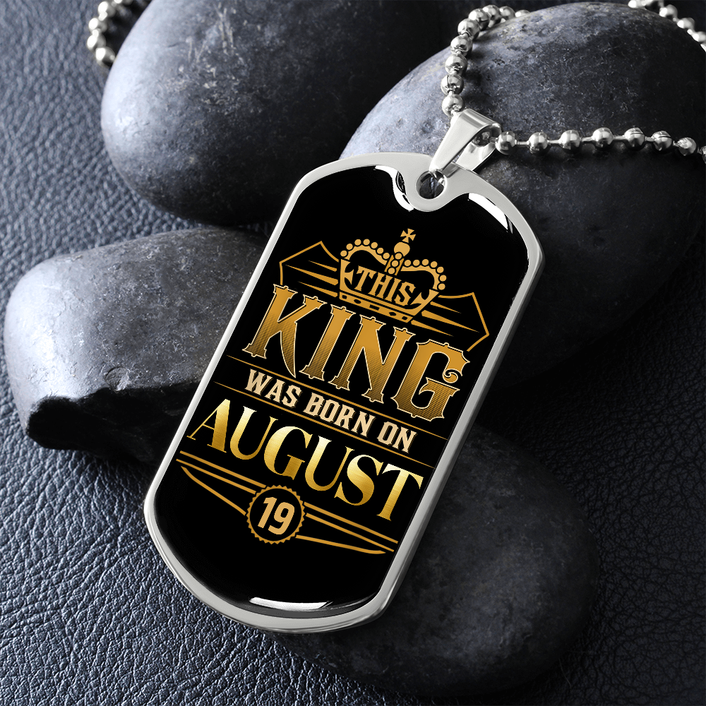 AUGUST 19TH TAG NECKLACE