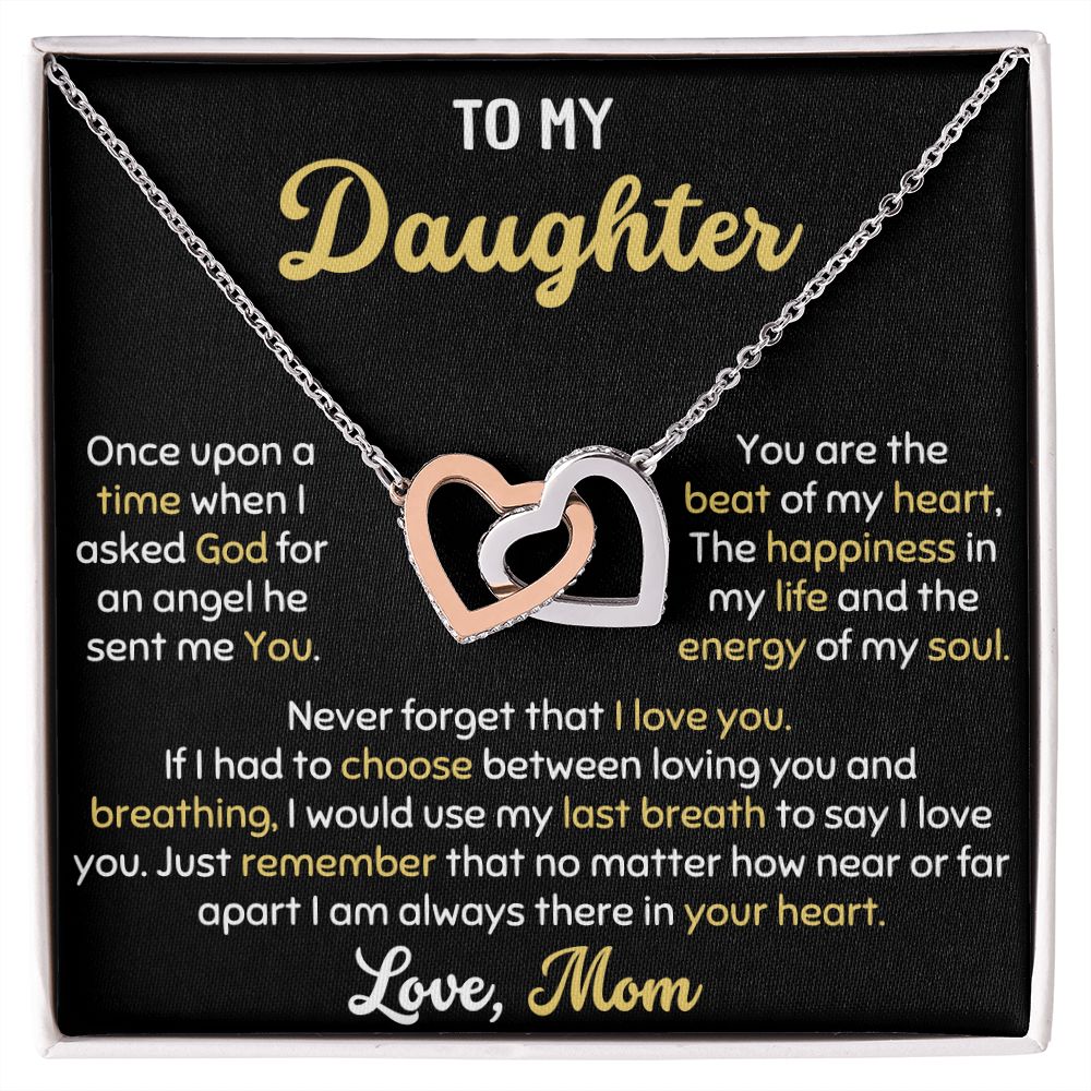 MOM DAUGHTER HAPPINESS HEART NECKLACE