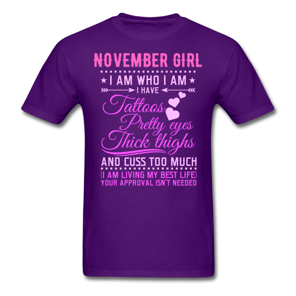 NOVEMBER GIRL TATTOO SHIRT - purple