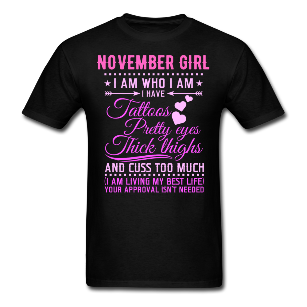 NOVEMBER GIRL TATTOO SHIRT - black