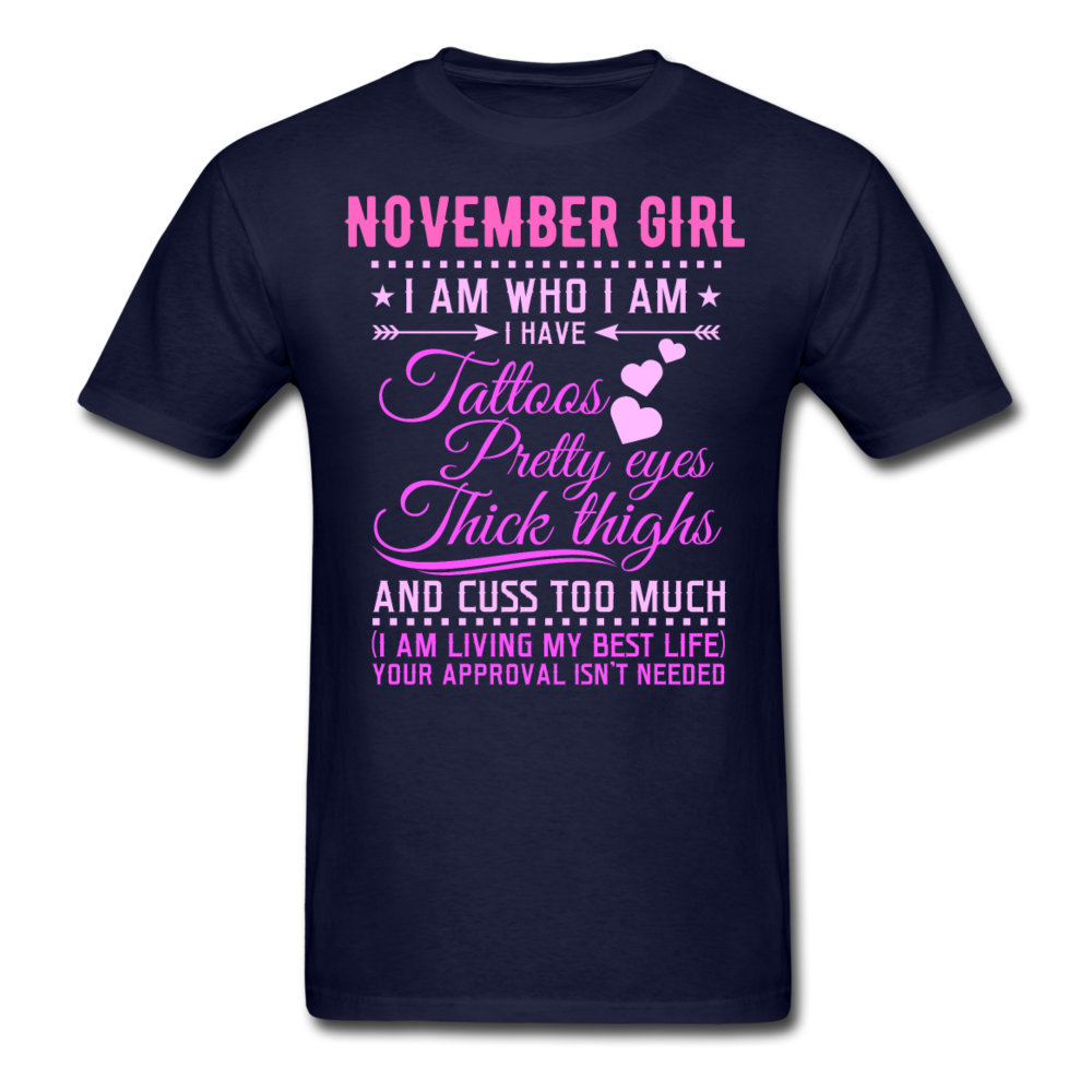 NOVEMBER GIRL TATTOO SHIRT - navy