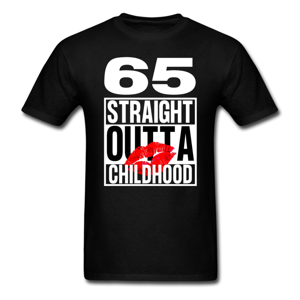 OUTTA CHILDHOOD 65 YEARS SHIRT - black