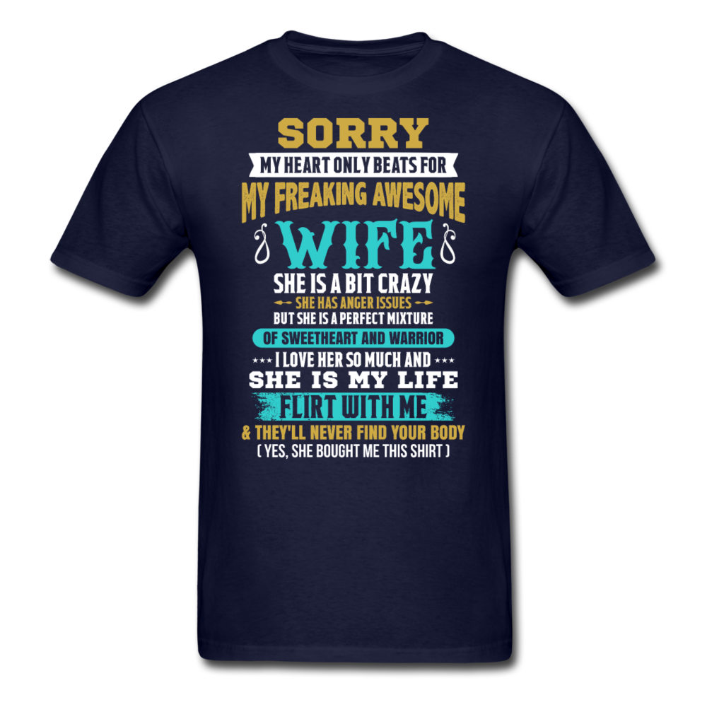 AWESOME WIFE UNISEX SHIRT - navy