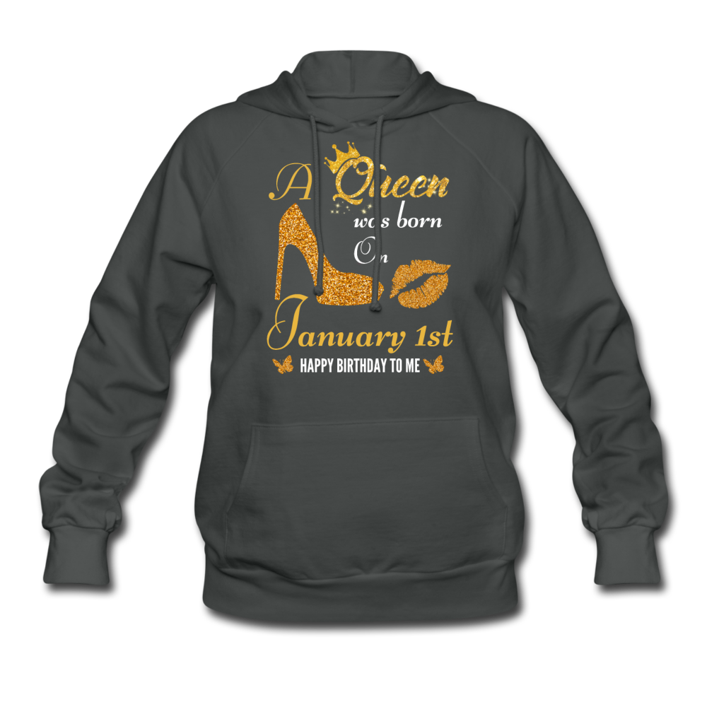 QUEEN 1ST JAN HOODIE - asphalt