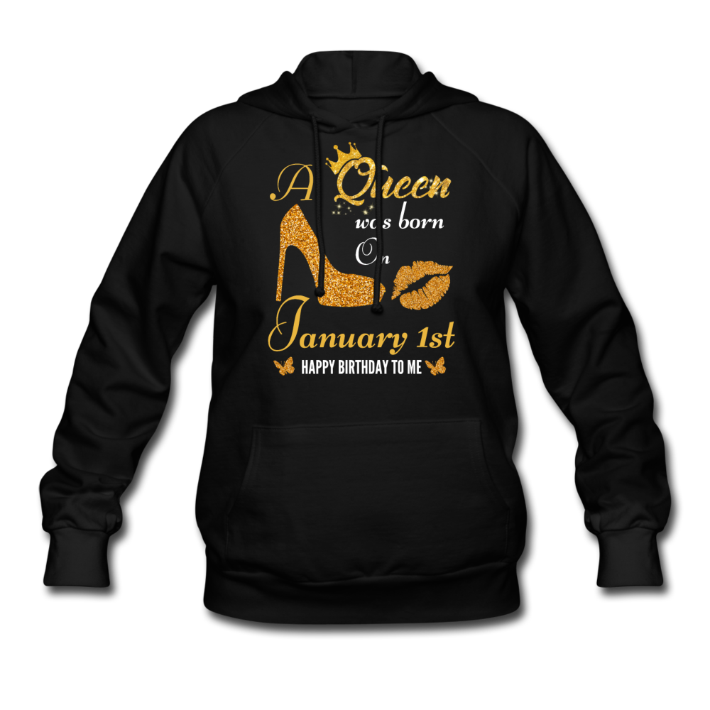 QUEEN 1ST JAN HOODIE - black