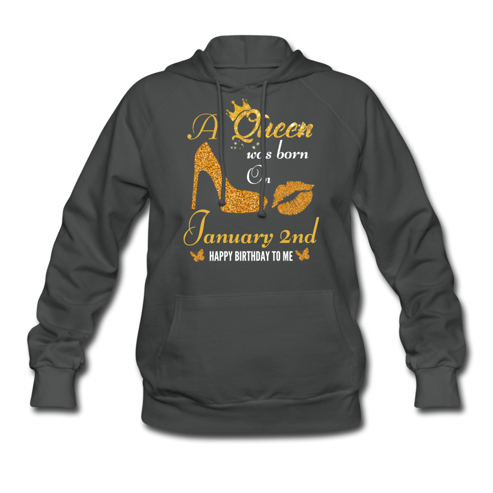 QUEEN 2ND JAN HOODIE - asphalt