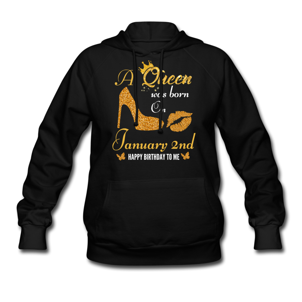 QUEEN 2ND JAN HOODIE - black