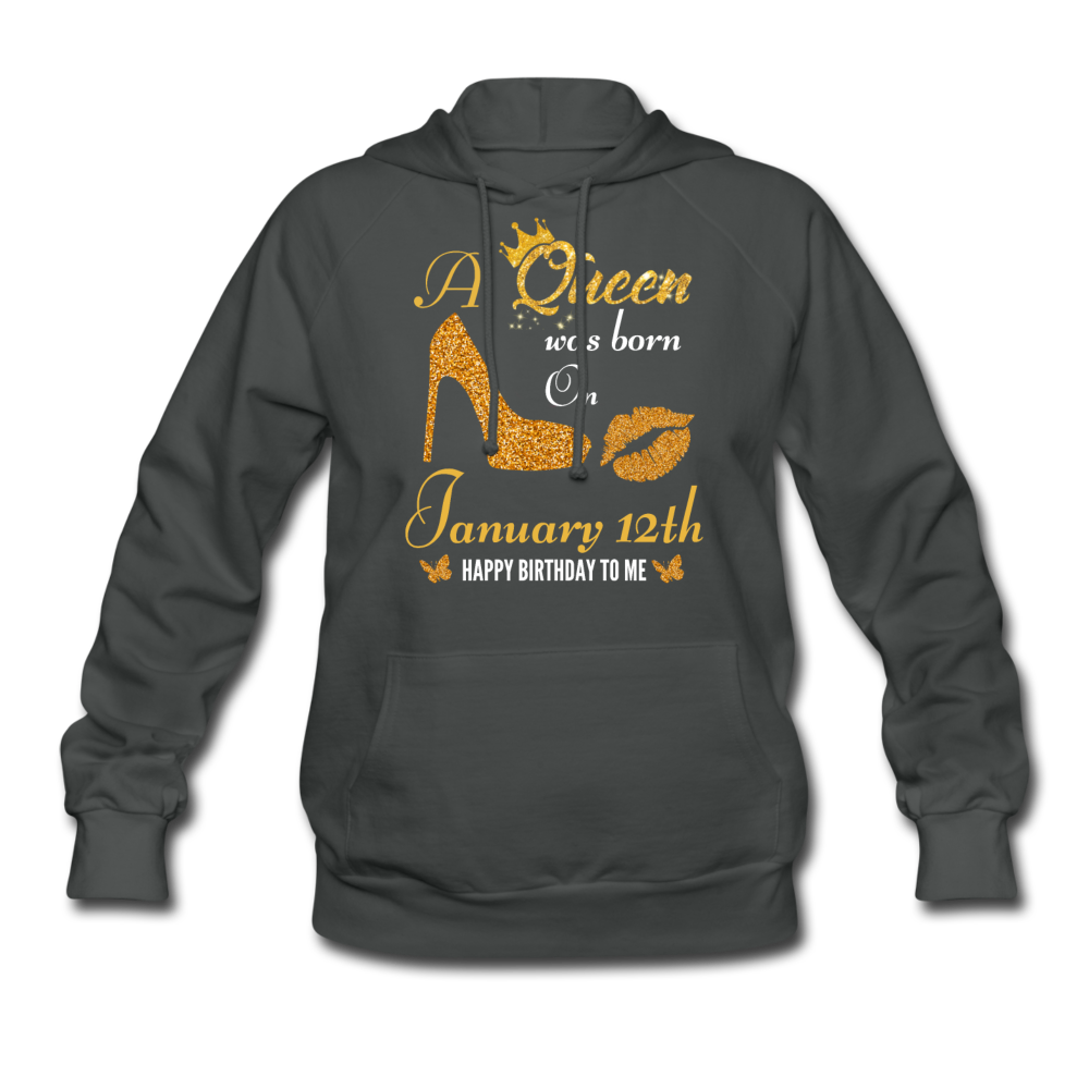 QUEEN 12TH JAN HOODIE - asphalt