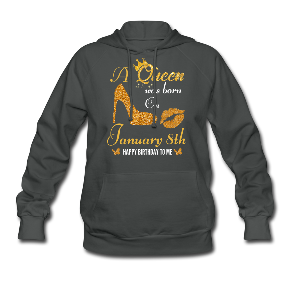 QUEEN 8TH JAN HOODIE - asphalt