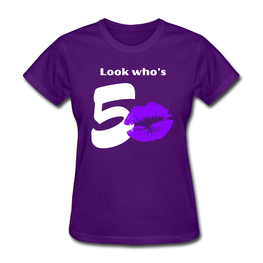 LOOK WHO'S 50 WOMEN'S SHIRT - purple