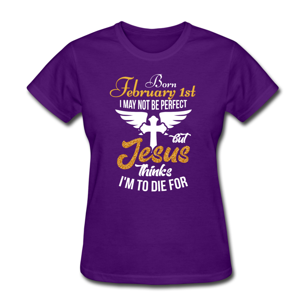 FEB 1ST JESUS WOMEN'S SHIRT - purple