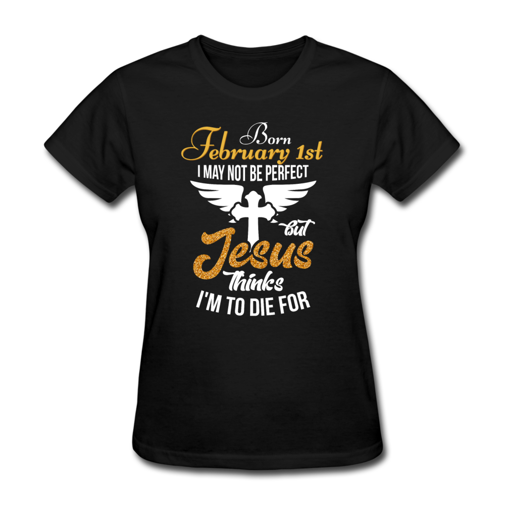 FEB 1ST JESUS WOMEN'S SHIRT - black