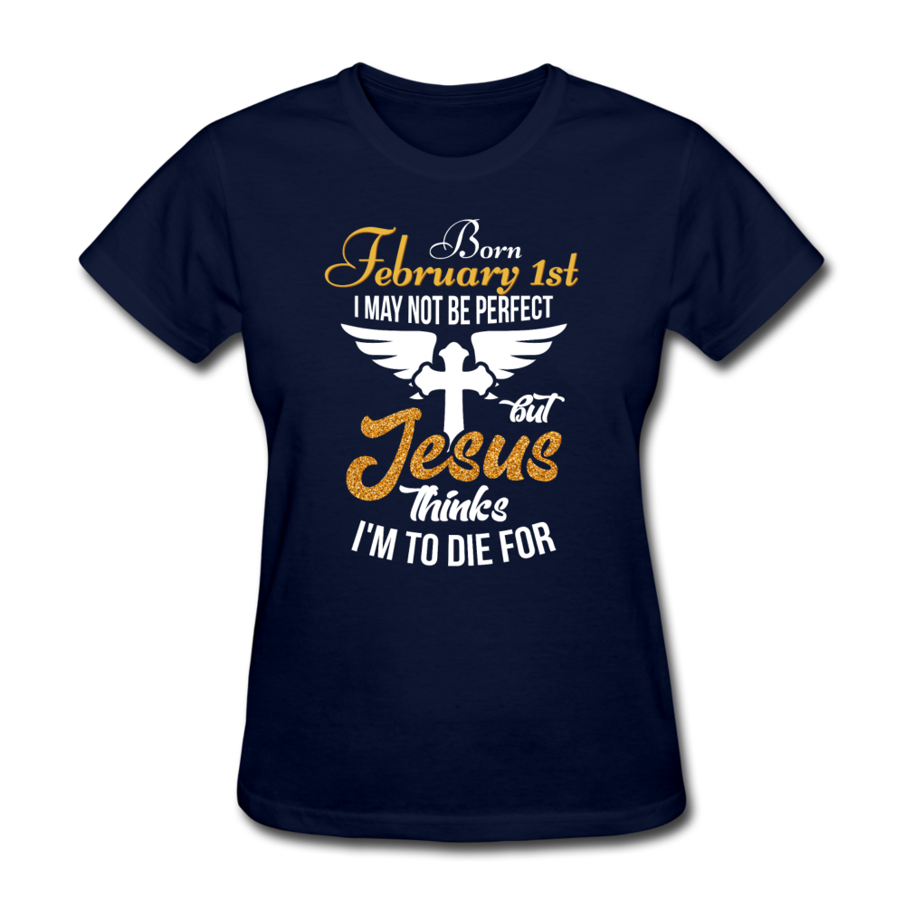 FEB 1ST JESUS WOMEN'S SHIRT - navy