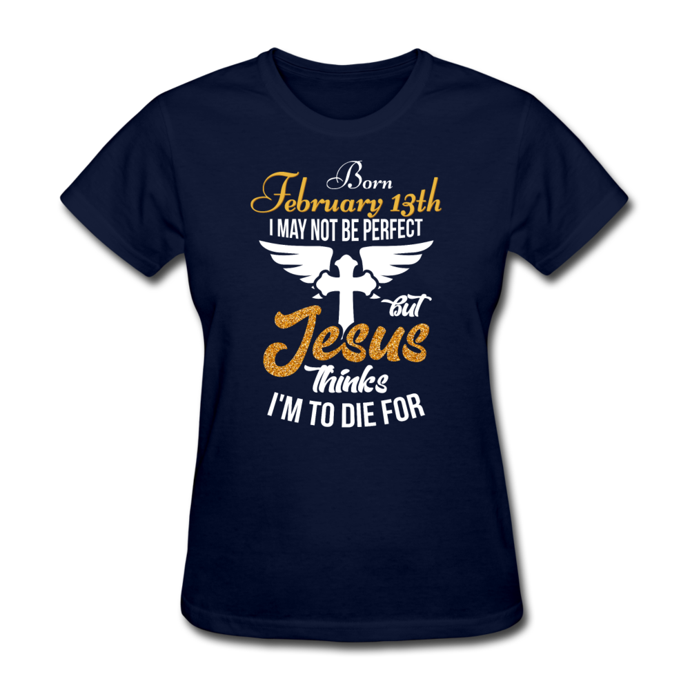 FEB 13TH JESUS WOMEN'S SHIRT - navy