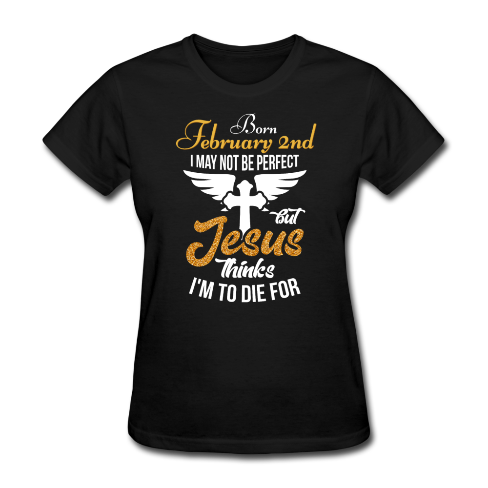 FEB 2ND JESUS WOMEN'S SHIRT - black