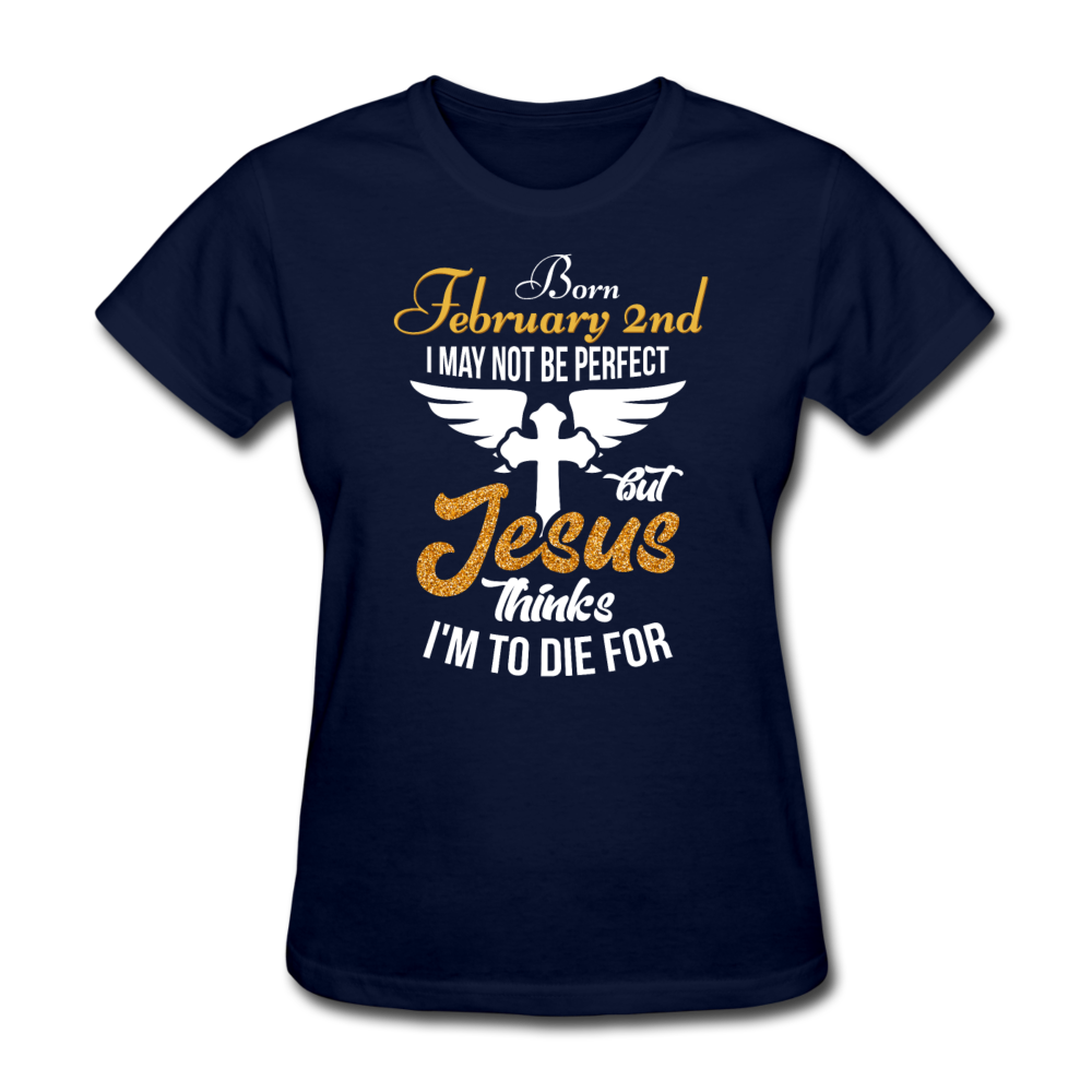 FEB 2ND JESUS WOMEN'S SHIRT - navy