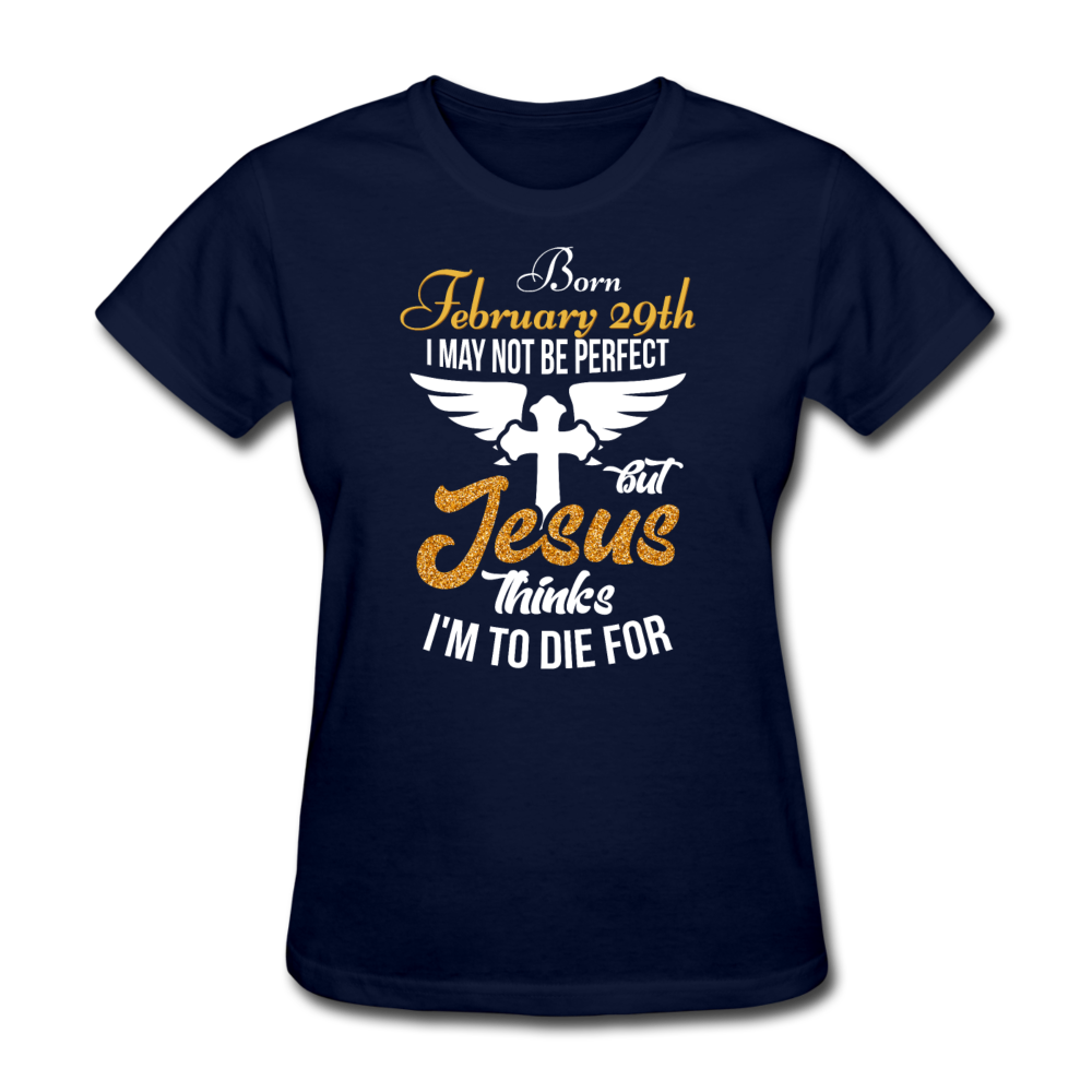 FEB 29TH JESUS WOMEN'S SHIRT - navy