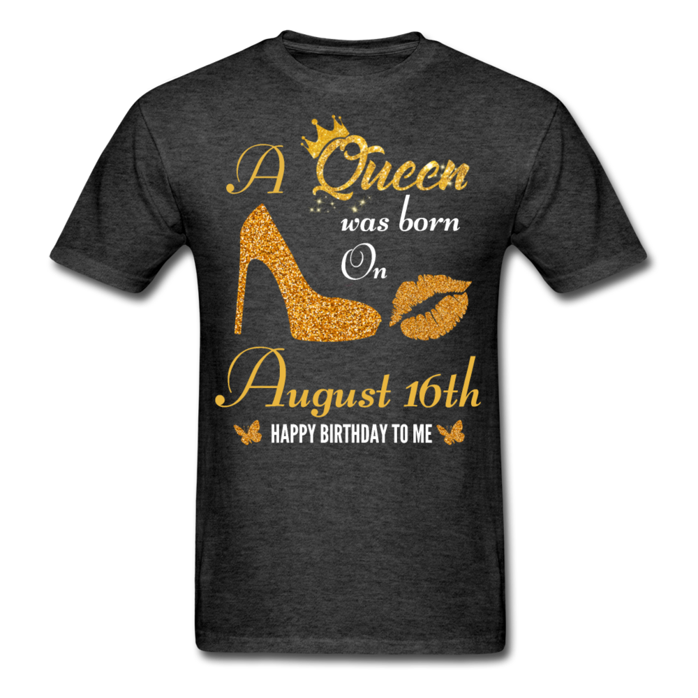 QUEEN 16TH AUG UNISEX SHIRT - heather black