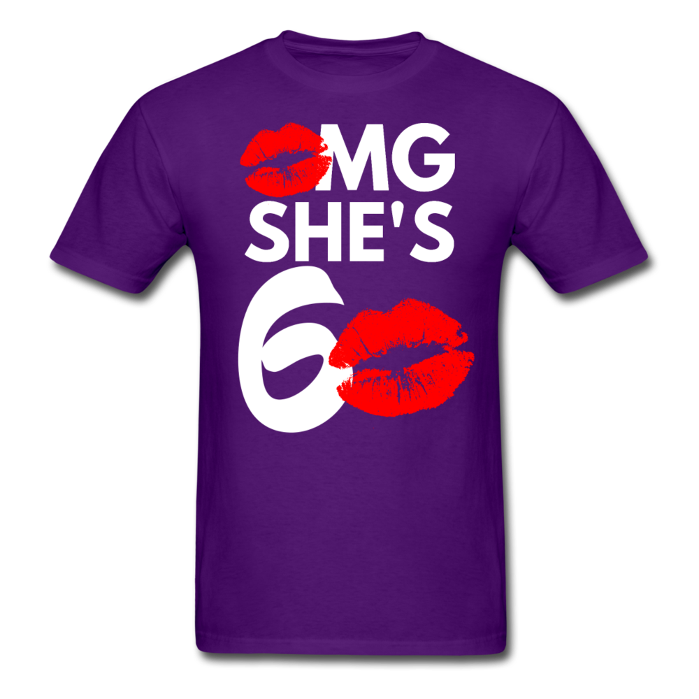 OMG SHE'S 60 UNISEX SHIRT - purple