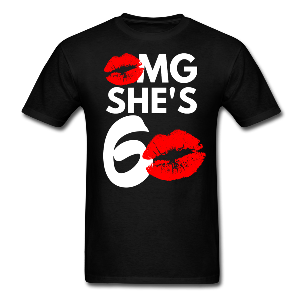 OMG SHE'S 60 UNISEX SHIRT - black