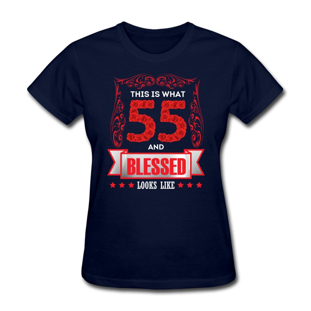 BLESSED 55 WOMEN'S SHIRT - navy