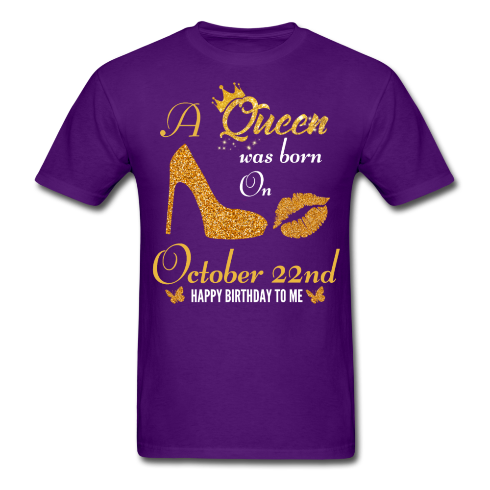 QUEEN 22ND OCTOBER UNISEX SHIRT - purple