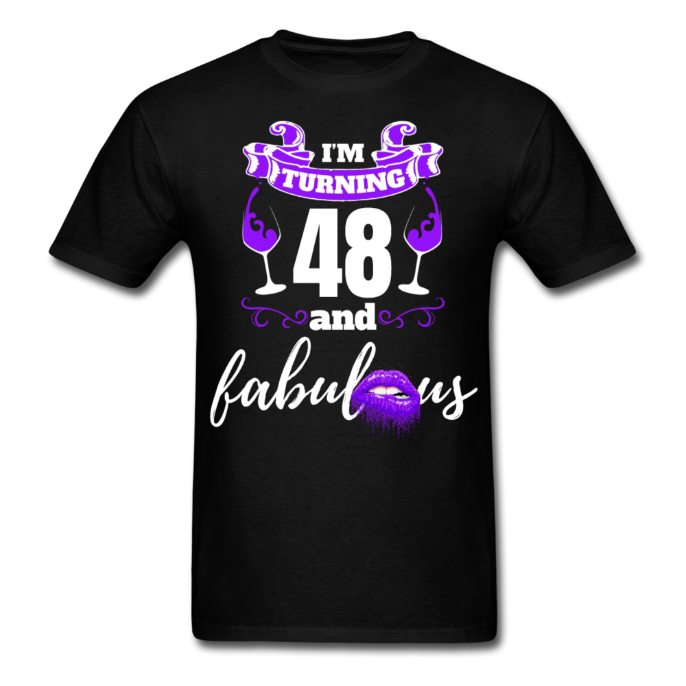 TURNING 48 UNISEX SHIRT - black