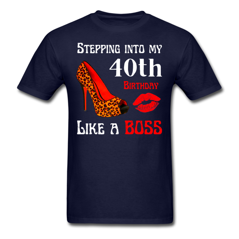 BOSS 40 LEOPARD HEELS UNISEX SHIRT - navy