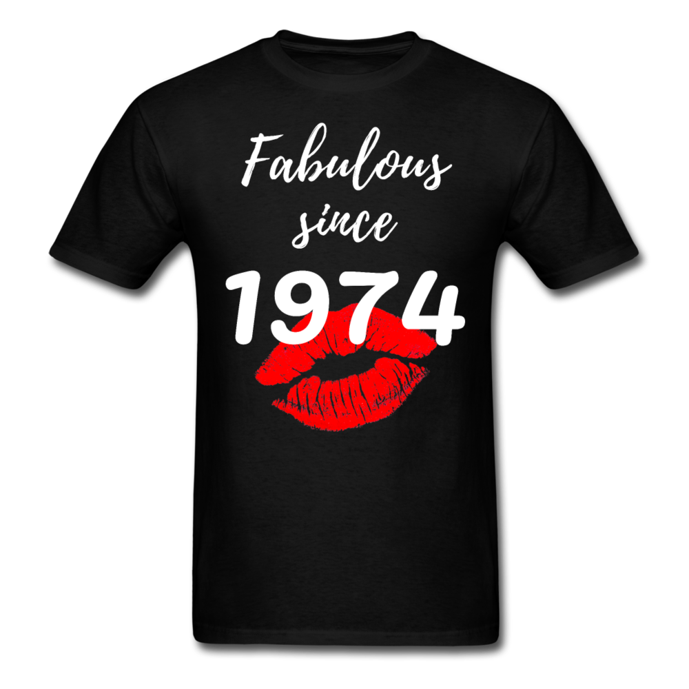 1974 FAB 47 FRONT BACK PRINT UNISEX SHIRT - black