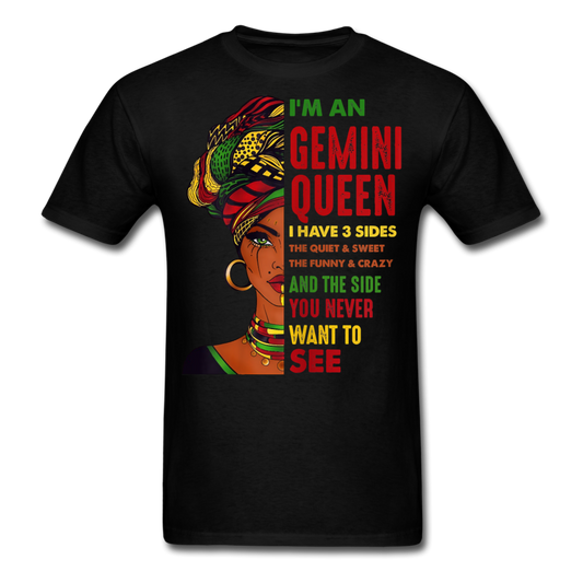 GEMINI QUEEN CRAZY UNISEX SHIRT - black