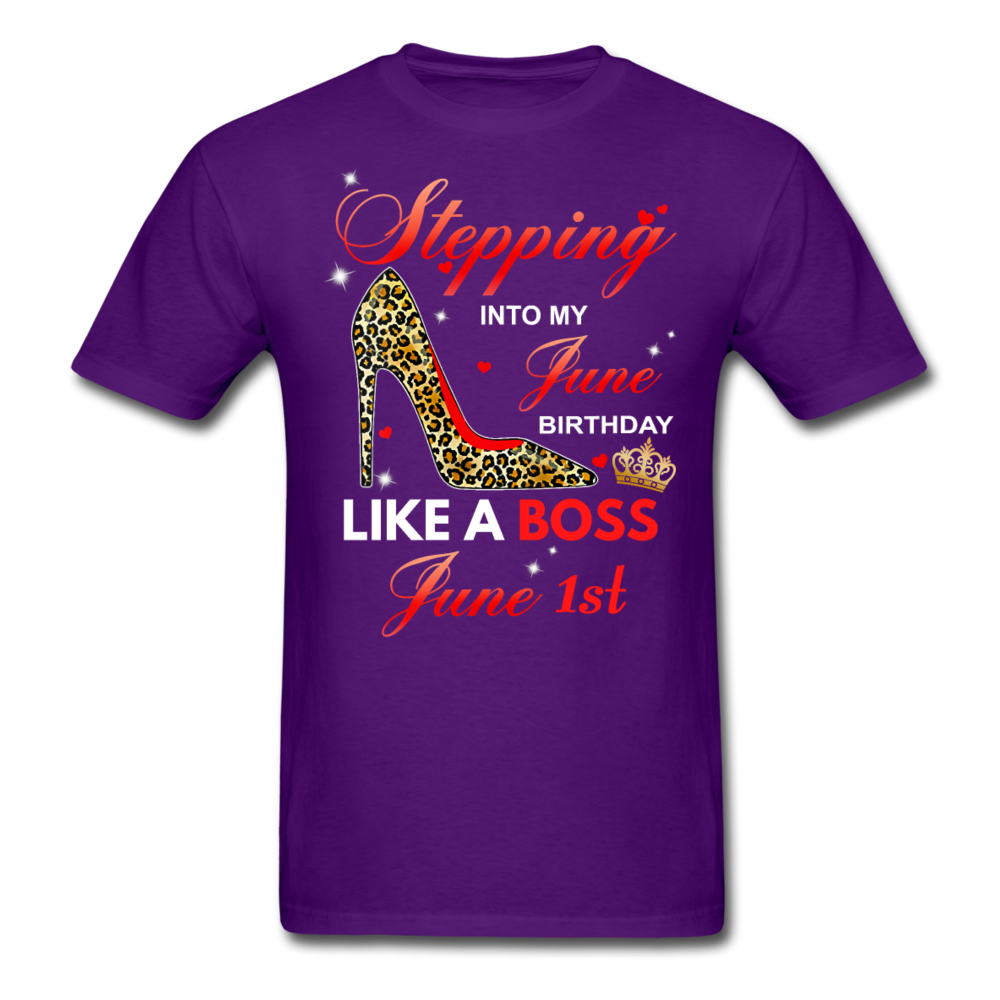 STEPPING JUNE 1ST UNISEX SHIRT - purple