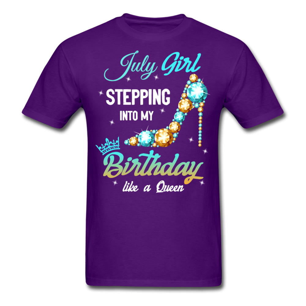 JULY BIRTHDAY QUEEN UNISEX SHIRT - purple