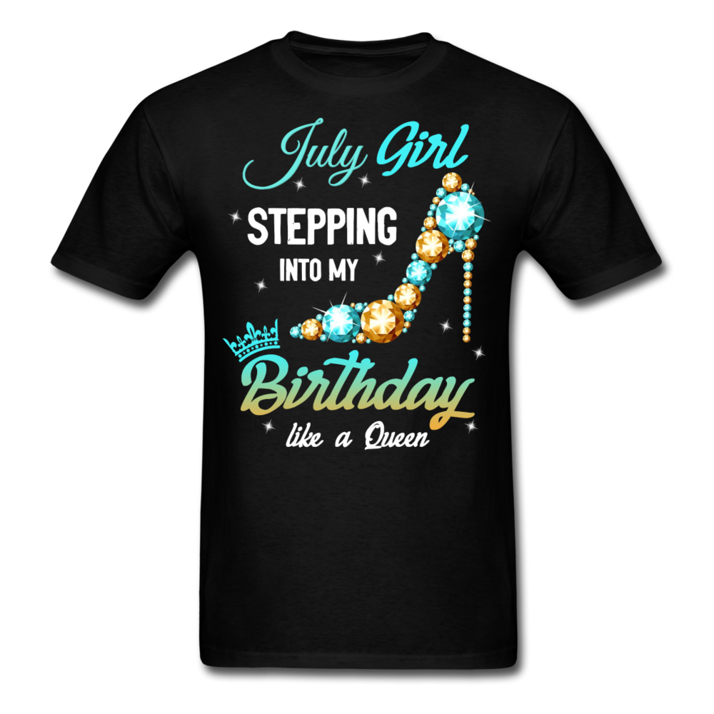 JULY BIRTHDAY QUEEN UNISEX SHIRT - black