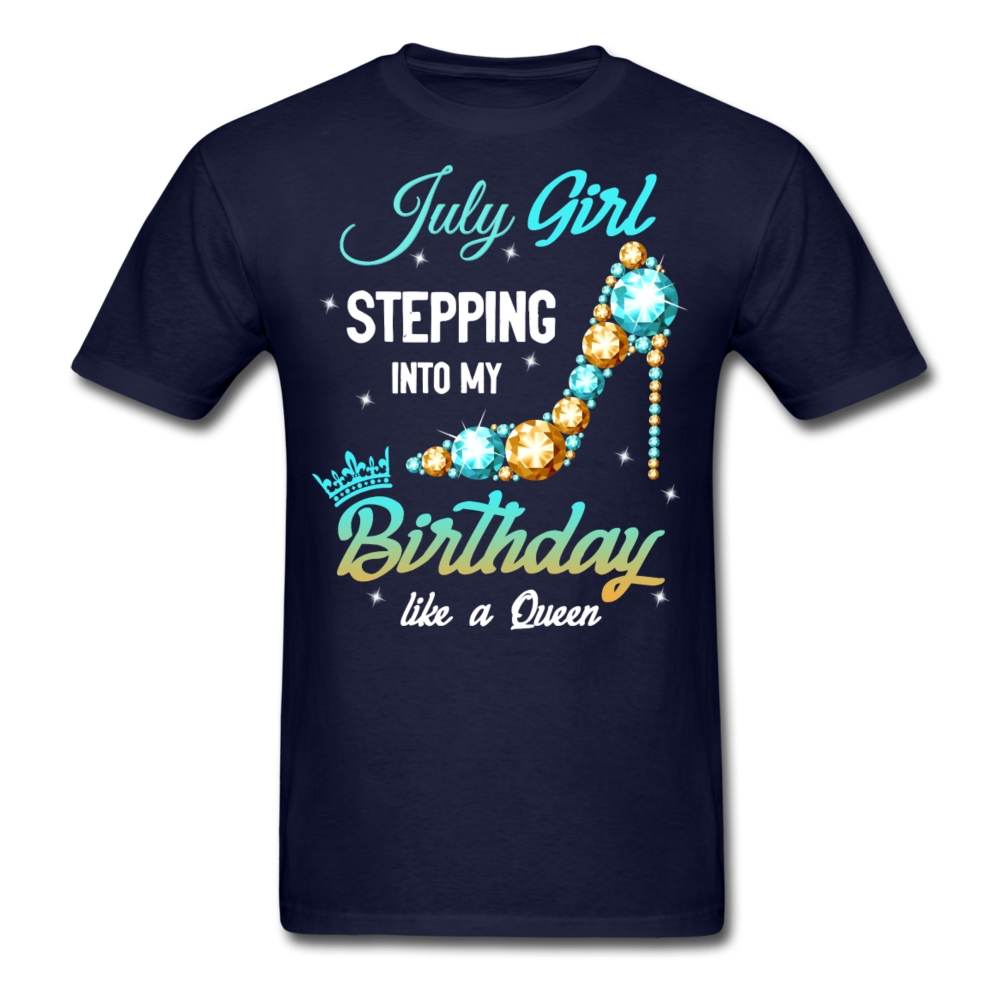 JULY BIRTHDAY QUEEN UNISEX SHIRT - navy